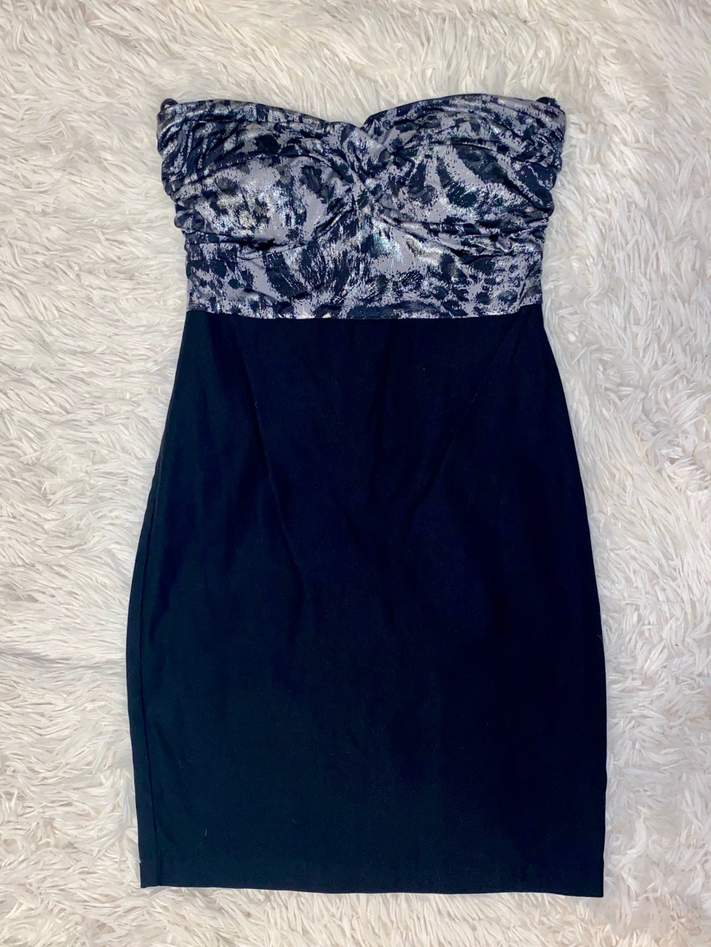 Silver Animal Print, Black Dress